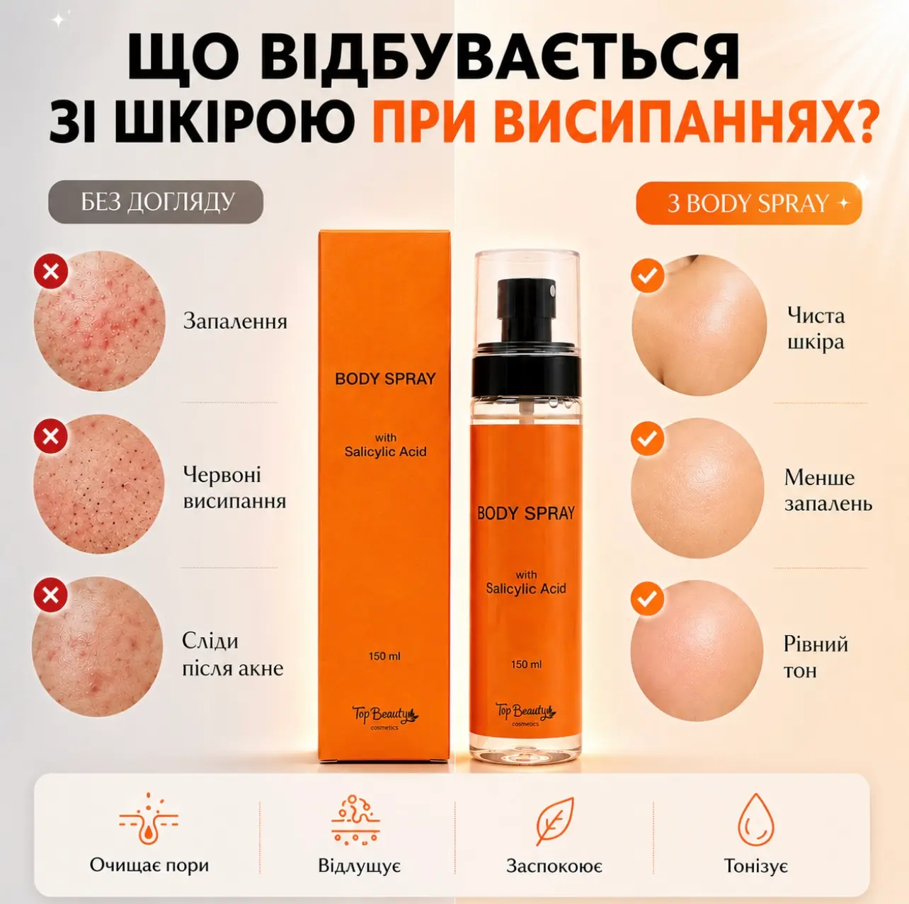 Легка формула спрею для щоденного догляду за тілом